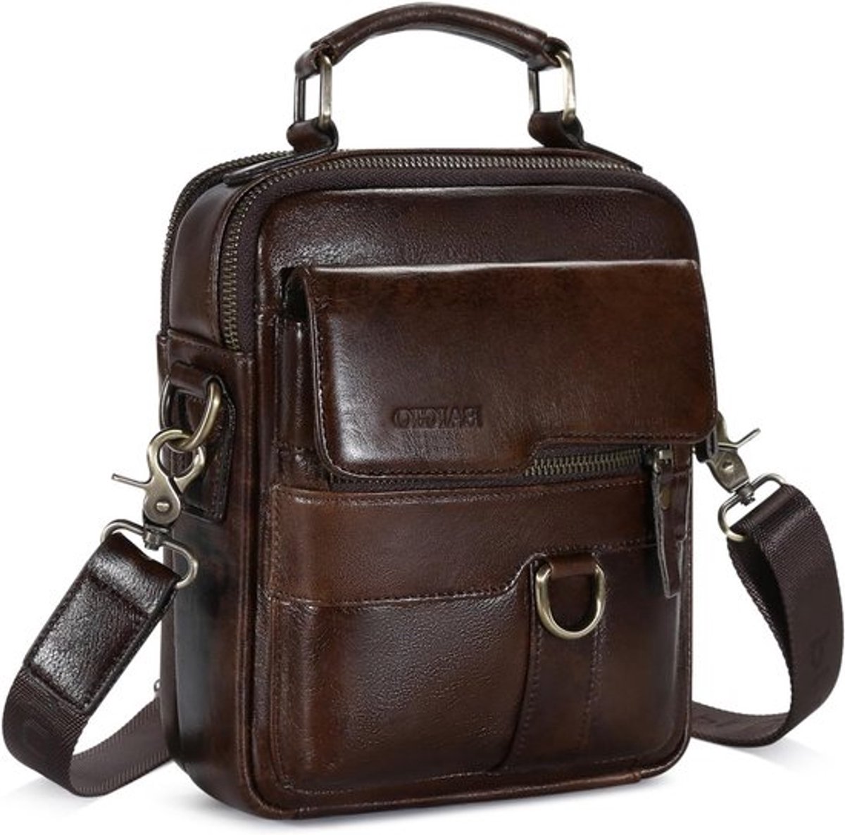 Leren schoudertas voor heren, vintage crossbody tas ideaal voor werk, reizen en dagelijks gebruik