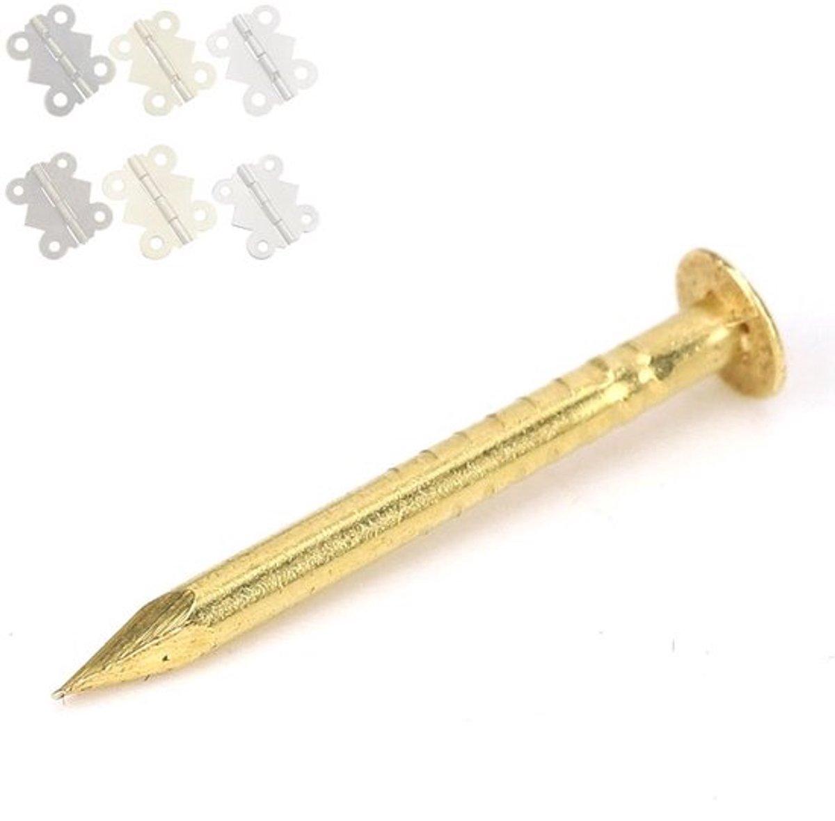 Kopspijkers 100 Stuks - Ronde Kop - Messing - 10mm/15mm/18mm/22mm - Voor Meubels/Scharnieren - Ambachtelijke Projecten - Spijkers