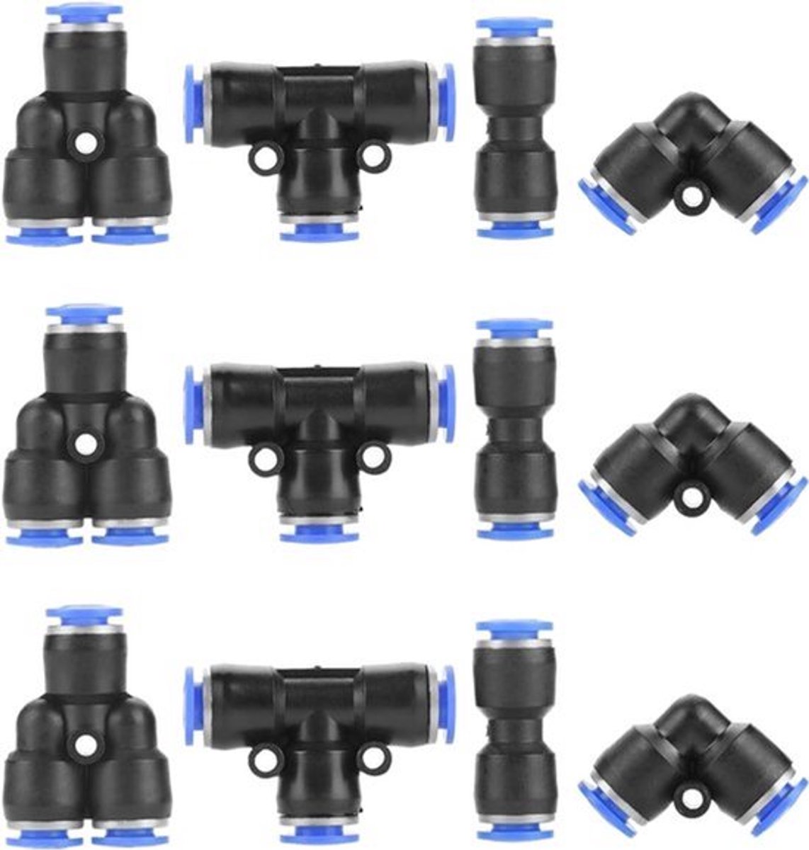 - Pneumatische snelkoppelingen - luchtdrukconnectoren - 40 stuks - 6 mm luchtslang - snelkoppeling accessoires - veilig en betrouwbaar