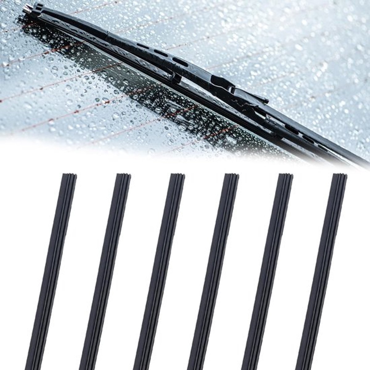 Ruitenwisserrubber 6 stuks 800 mm - Vervangbaar - Universeel - Hoogwaardig Natuurlijk Rubber - Eenvoudige Installatie - Compatibel met Veel Voertuigen - Ruitenwissers