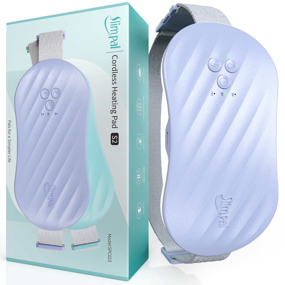 SnelShoppen - Draagbare Elektrische Warmtepad voor Menstruatiepijn, Herbruikbare Verwarmingspad voor Rug, Buik en Maandstonden, Oplaadbare 2500mAh Bat