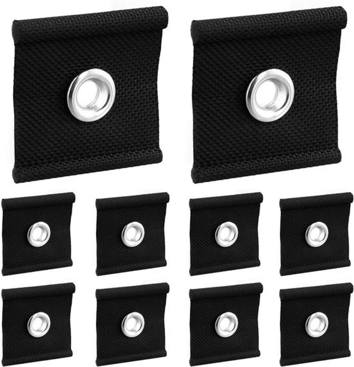 Pak van 10 leidingogen voor leidingrail, accessoires voor kampeerleidingstrips - 50 x 50 mm, 5/6 mm - 7/8 mm