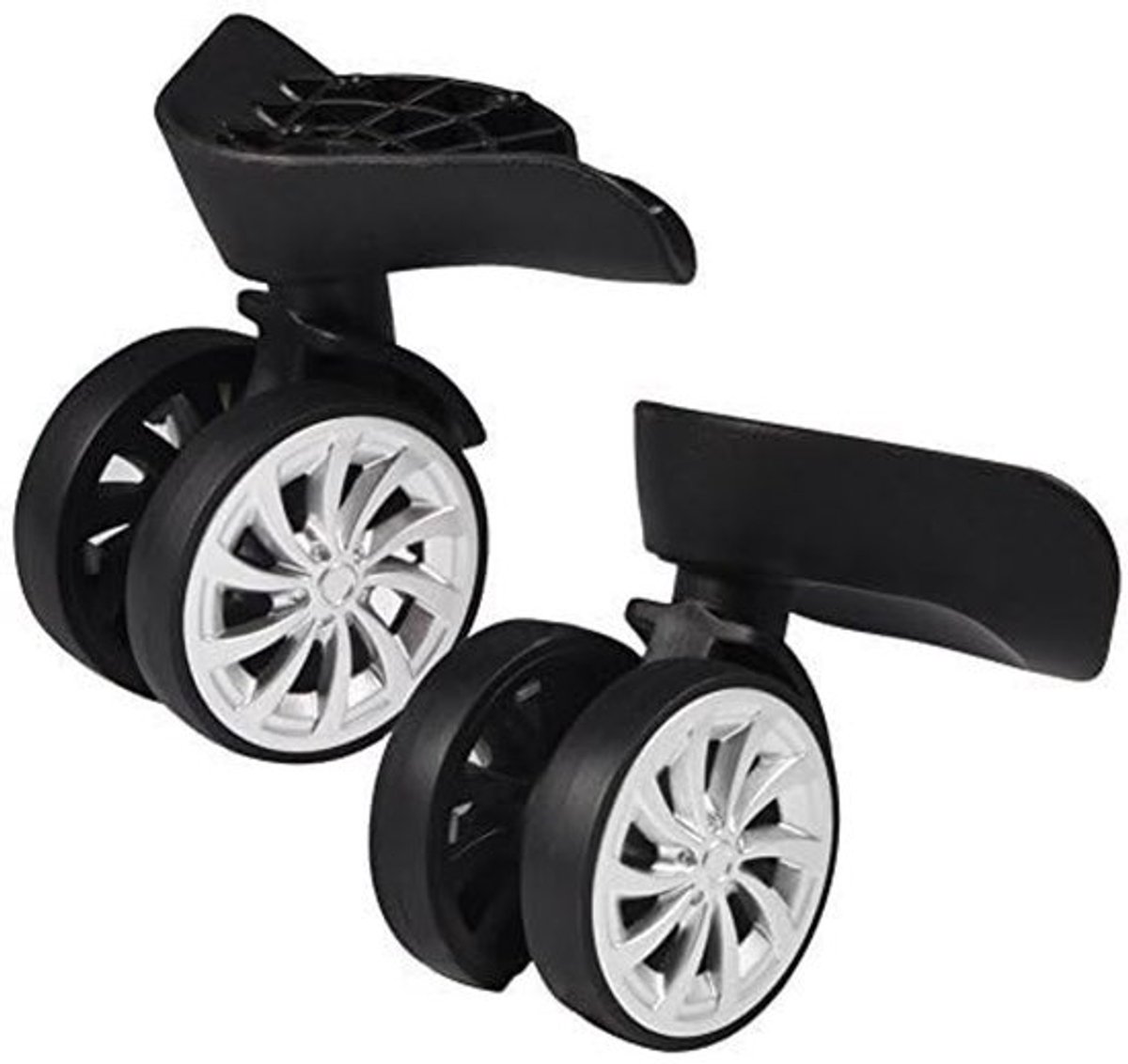 Kofferwielen Vervangset 55mm - Zwenkwielen - Duurzaam - Geluidsarm - Multifunctioneel - Geschikt voor Luggage en Trolleys - Casters