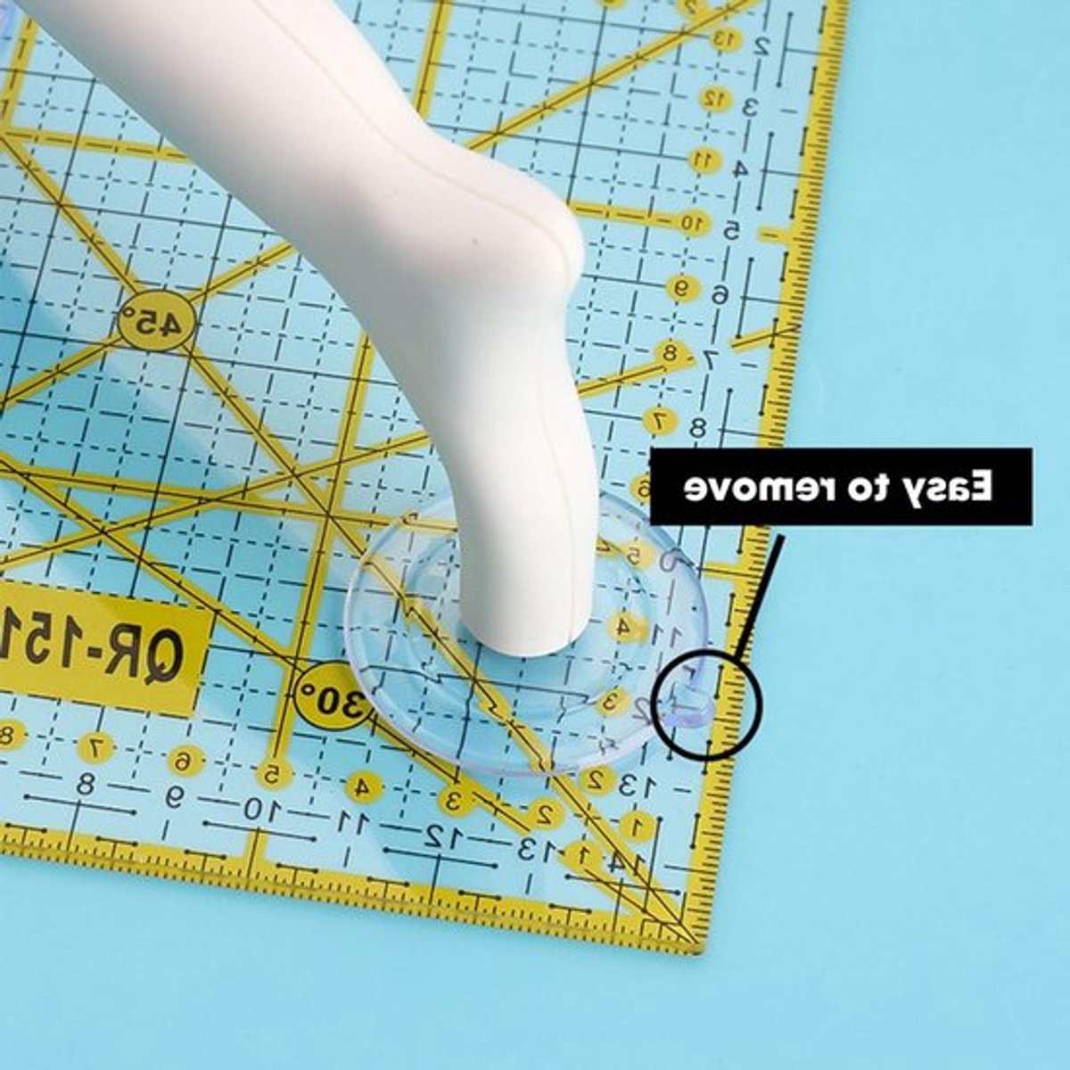 Ergonomisch Liniaal-Handvat met Dubbele Grote Zuignappen voor Quilten en Patchwork, Ideaal voor DIY Naaiwerk en Gemakkelijk te Gebruiken