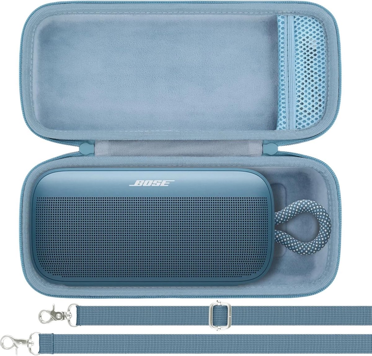 Draagbare Bluetooth speaker beschermhoes met schouderriem en handvat - Geschikt voor SoundLink Plus - Blauw Dusk
