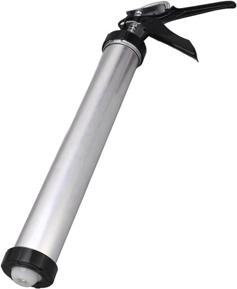 Siliconenkitpistool van aluminium 600 ml met 10 spuitmonden voor kit en glaslijm, ideaal voor klussen en reparaties