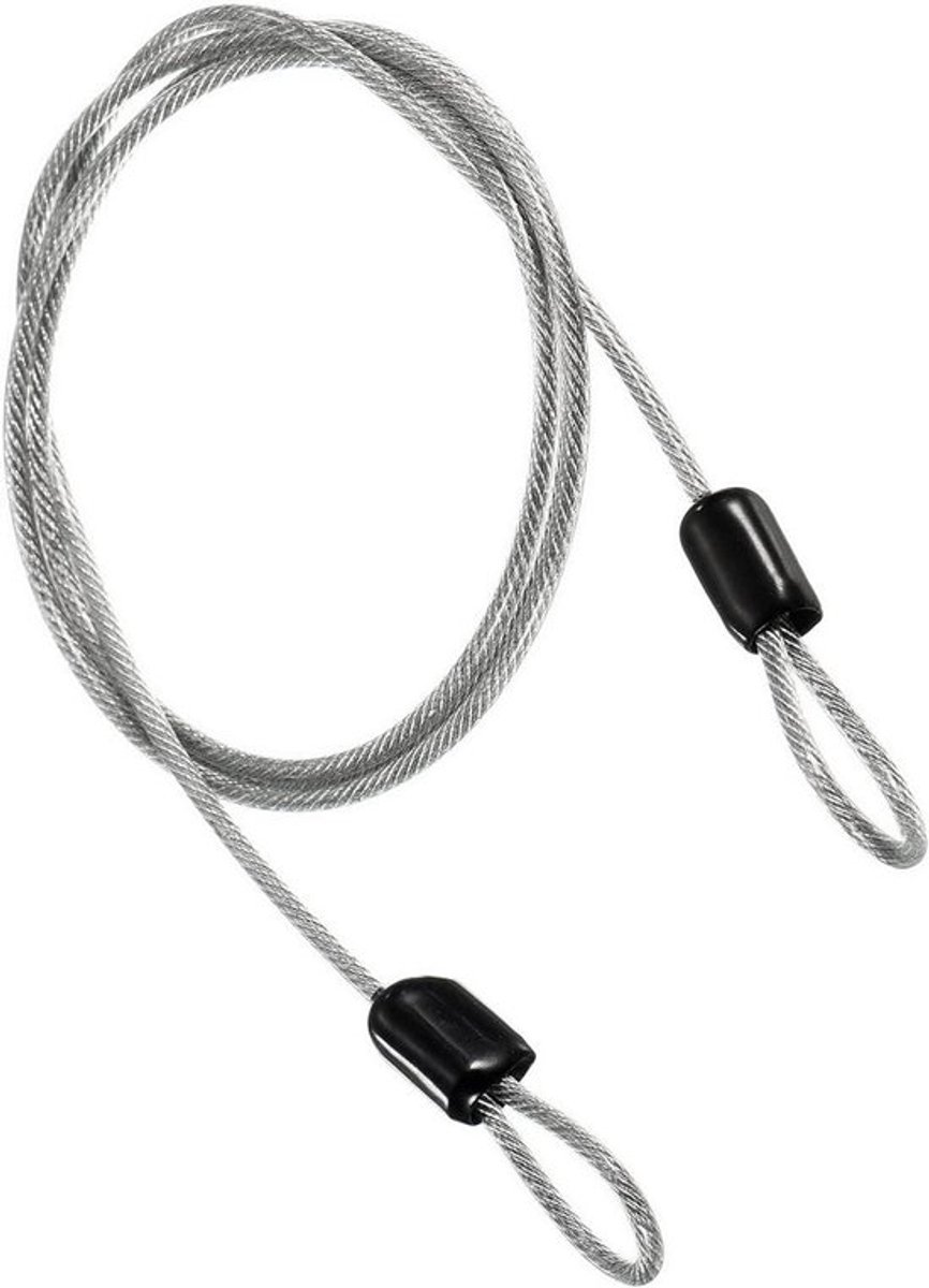 Stalen veiligheidskabel 2,5 mm 1 meter - Dubbele lus flexibel beveiligingskabelslot - Buiten reizen bagage fiets
