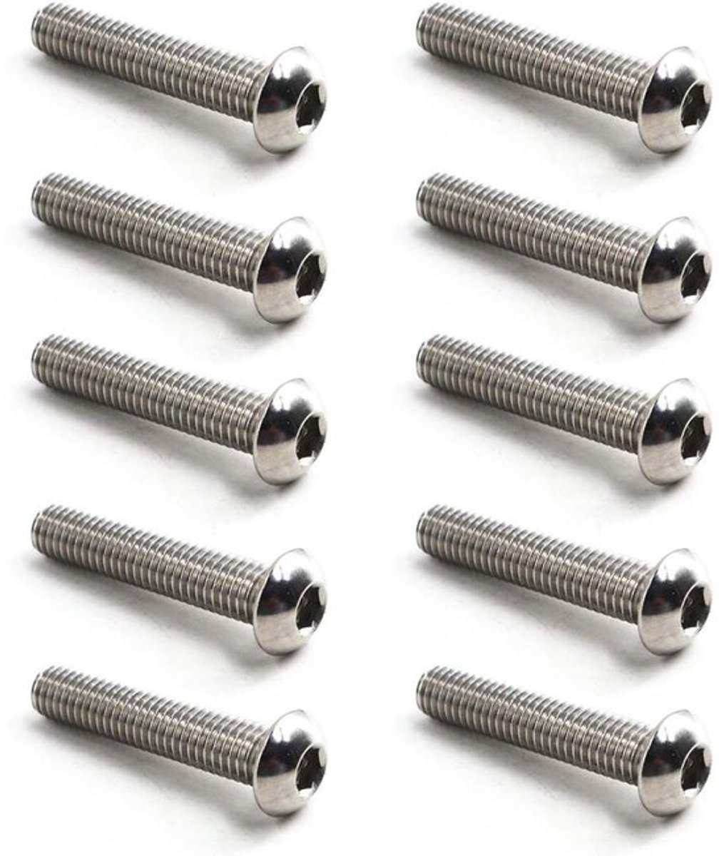 30mm RVS Knop Hoofd Schroeven met Hex Socket Drive (10 stuks) - Roestvrij Staal - Meubel Schroeven