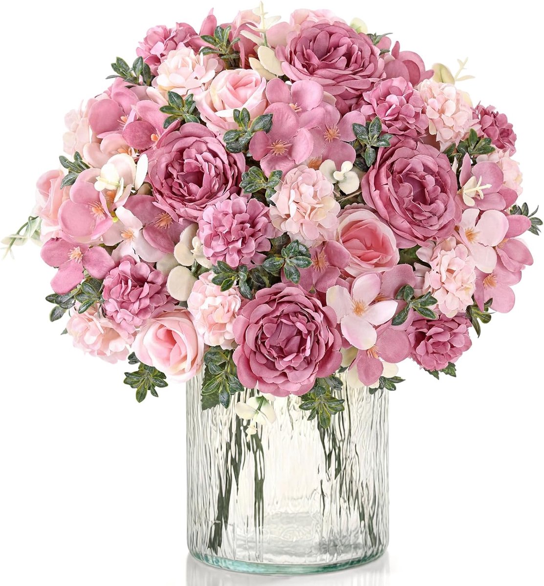 SnelShoppen - 4 Bundels Kunstbloemen Pioenrozen, Zijde Bloemen, Natuurlijke Look, Perfect voor Bruiloft, Feesten, Tafelopzetstukken, Keuken Decoratie