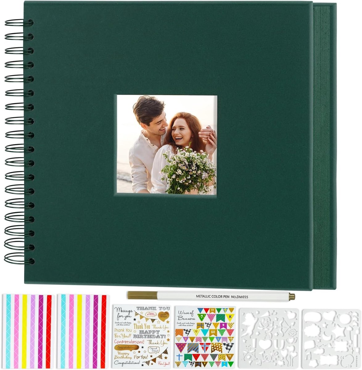 DIY Scrapbooking Album 31.5 x 31.5 cm, Hardcover Kraft Papier, 40 Bladen Fotoalbum voor Familie, Bruiloft en Herinneringen