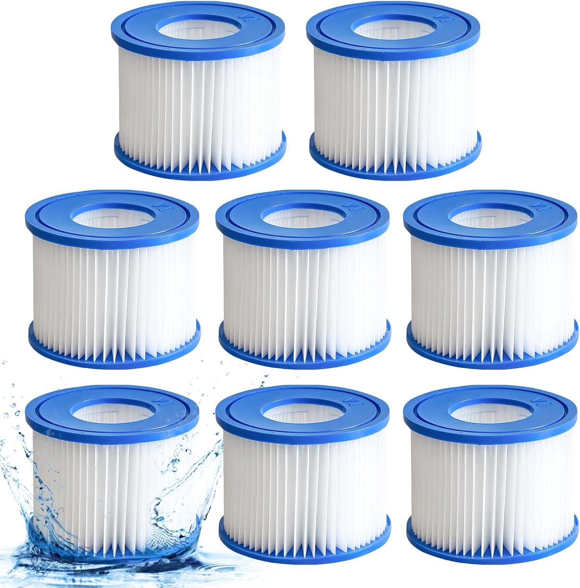 SnelShoppen - 8 Stuks Filterpatronen VI voor Zwembad, Vervangt VI 90352E, 58323E, 58323, 90427E, Ideaal voor Bestway Miami, Palm Springs, Monaco Lay-Z