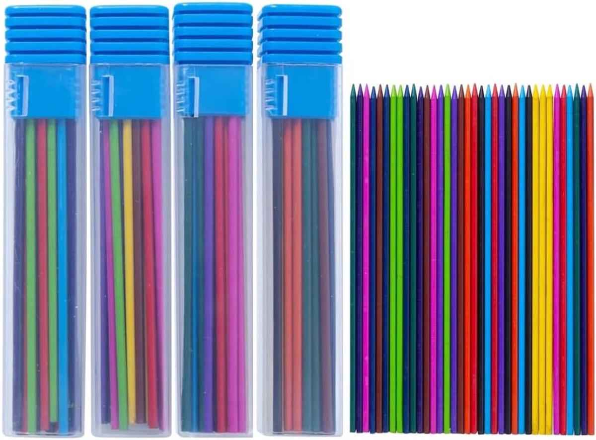 36×4 Box 12Colors Mechanical Refills 2mm Pencil Tips Drawing Painting Art Coloring Book Drawing Sketching Pre-sharpened - ShopVlot