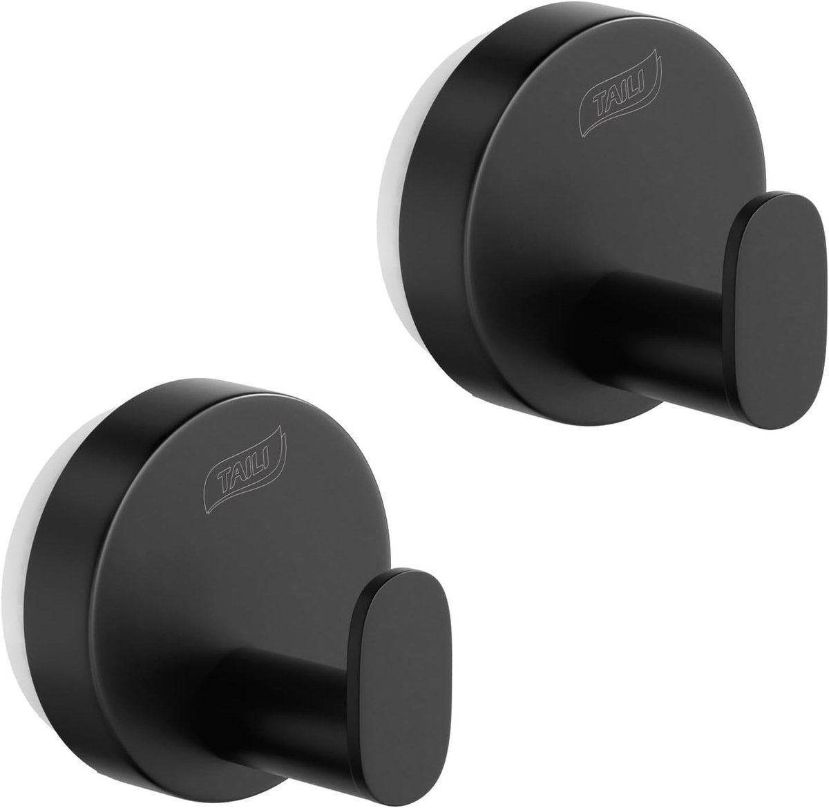 Zwarte Badkamer Handdoekhaak met Zuignappen - 2 Stuks Herbruikbare Metalen Haken voor Douche, Keuken en Badjas, Waterproof en Verwijderbaar