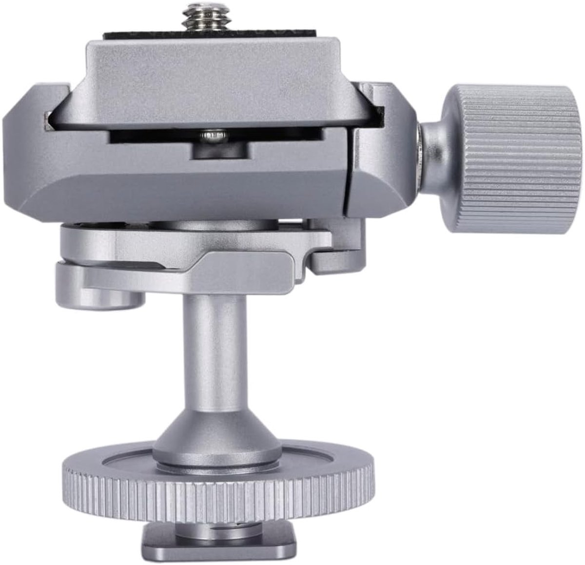 Mini Ball Head Tripod met 180° Rotatie, Panoramisch Hoofd, Koud Schoen Adapter en Arca Quick Release voor Camera's en Monitoren tot 2.5kg Belastbaarheid