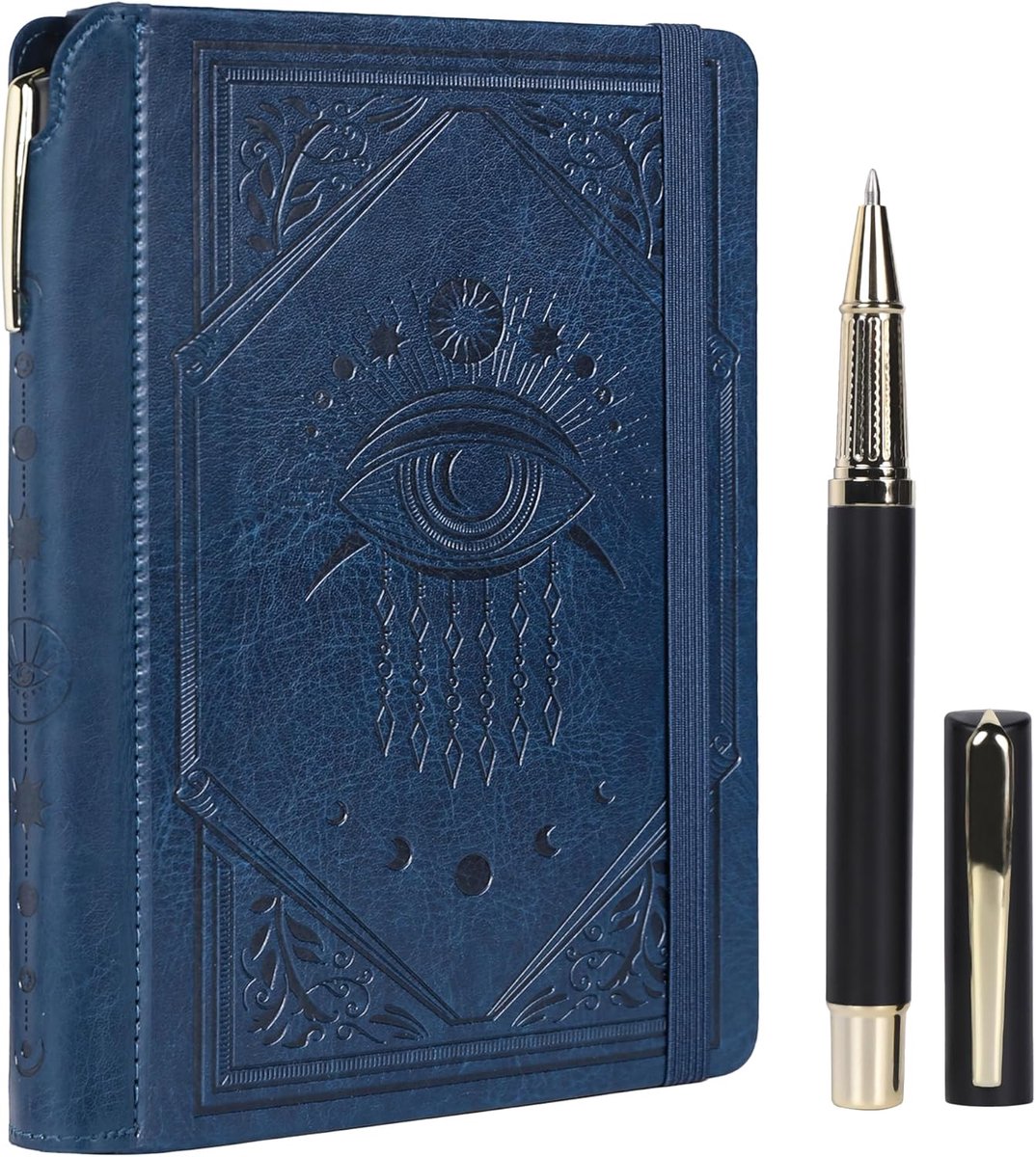 SnelShoppen - Gelinieerd Dagboek Notitieboek A5 voor Werk, Reizen & School - Leren Hardcover Notitieboek met Pen, 320 Genummerde Pagina's van 100 GSM
