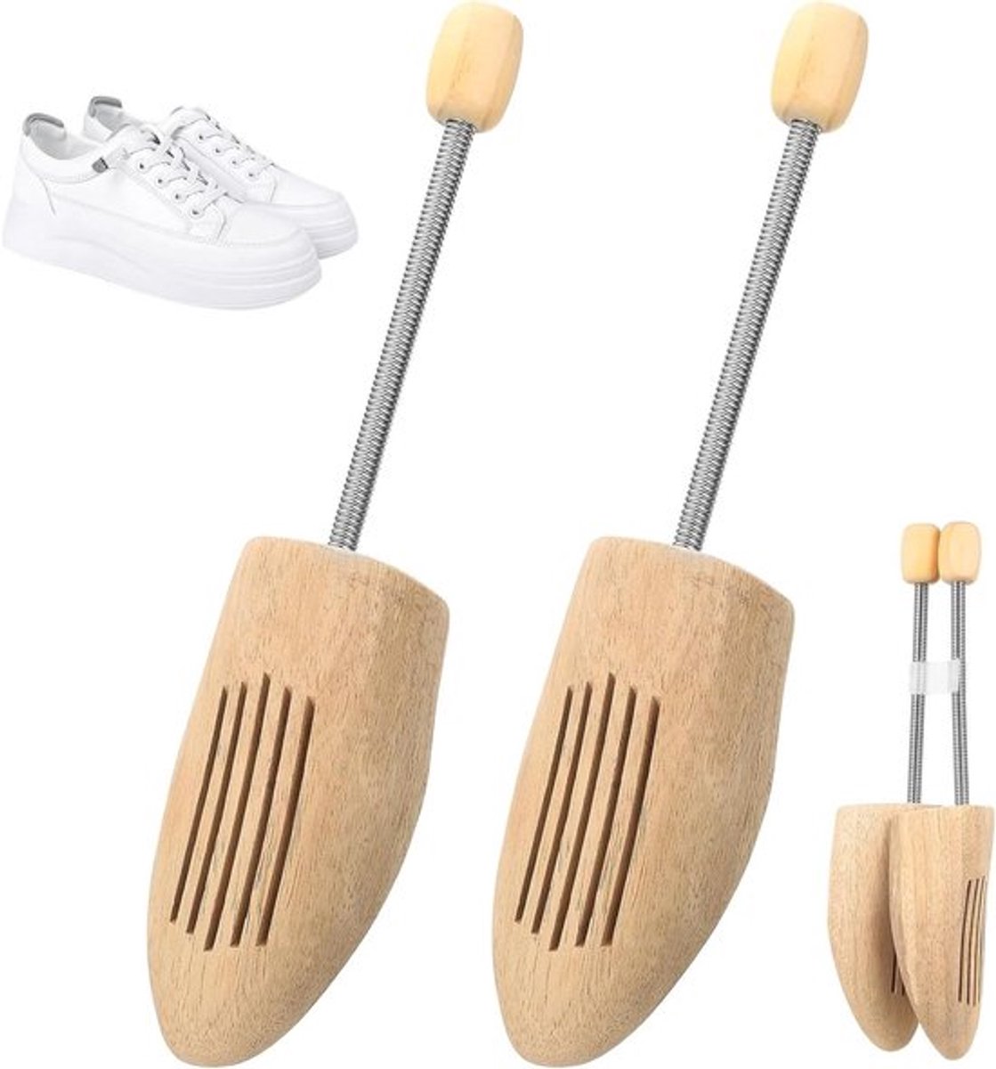 Houten schoenspanners voor heren en dames - verstelbare schoenvormers - behoudt schoenvorm - schoenen ondersteuners
