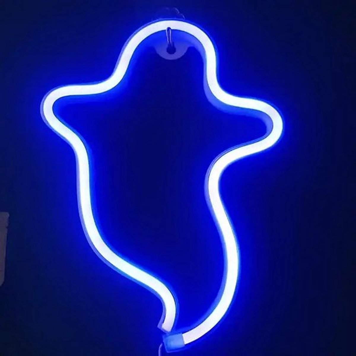 Neonlicht Ghost - Batterij Aangedreven - Halloween Verlichting - LED Decoratie - Energiezuinig - Tot 172cm Kabel - Decoratieve Verlichting