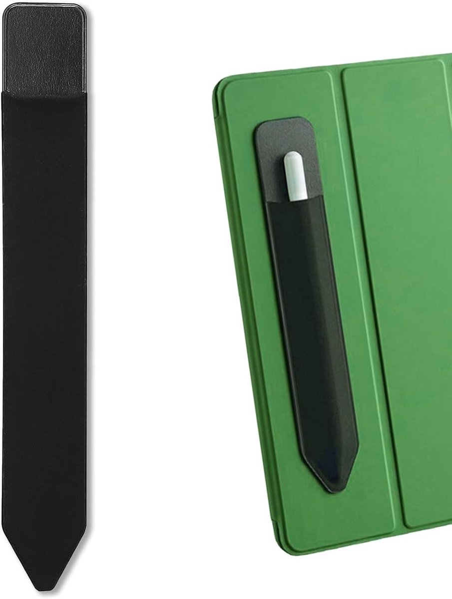 Potloodhouder voor iPad en stylus pennen, elastische pen case, zelfklevende opbergtas - 19 cm, zwart, geschikt voor Apple Pencil en andere pennen
