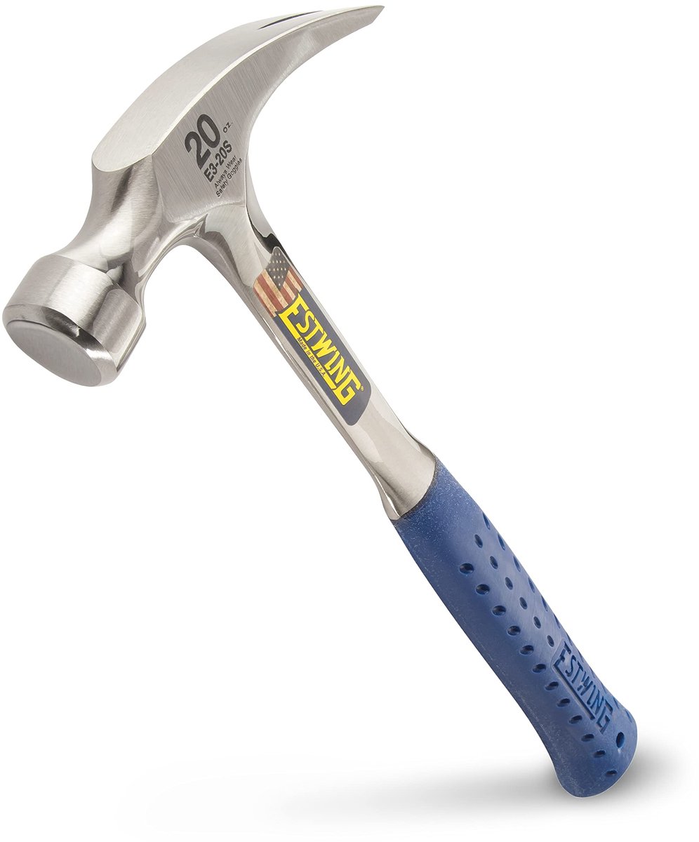 SnelShoppen - Hamer 567 gram Rechte Klauw met Gladde Slagkop en Schokabsorberende Greep - Perfect voor Klussen, Tuinonderhoud en DIY Projecten