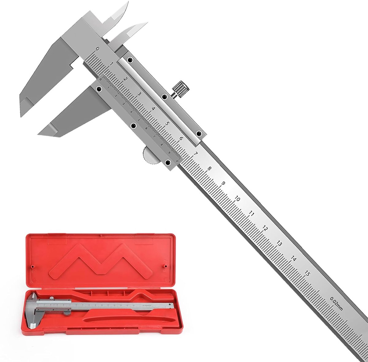 Caliper 0-150 mm, Measuring Tool Precision Adjustable 0.02 mm for External Internal Measurements Depth and Step - ShopVlot