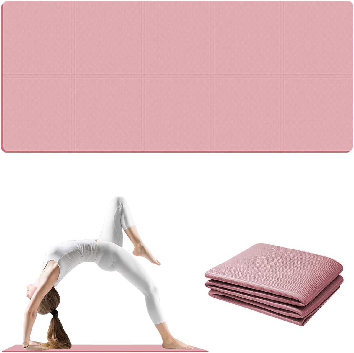 SnelShoppen - Gymnastiekmat, Yogamat, Antislip Sportmat, Fitnessmat, Trainingsmat voor Pilates, Gymnastiek, 180x60 cm, Blauw