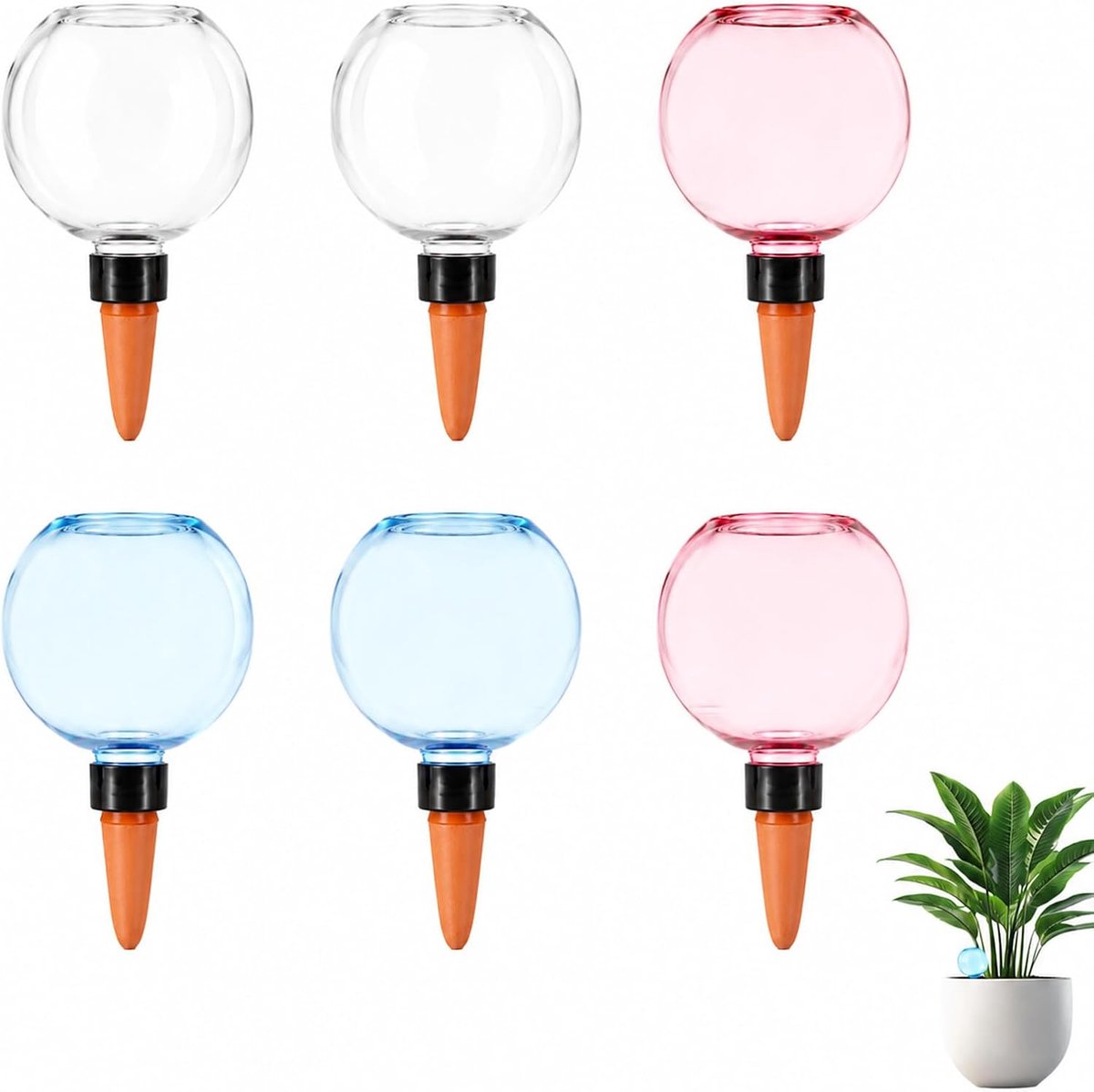 SnelShoppen - 6 stuks Bewateringsballen voor Planten - 500 ml Automatische Plantenbewatering - Zelfbewateringsballen voor Binnen, Balkon en Tuinplante