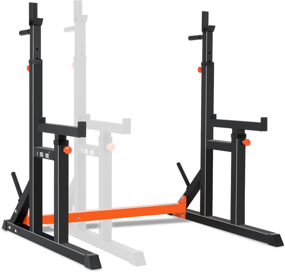 SnelShoppen - ISE SY-RK1002 Halterstandaard met 7 Hoogte Verstelbare Halterhouders, Stevige Halterstandaard tot 200 kg, Ideaal voor Thuis Gym, Fitness