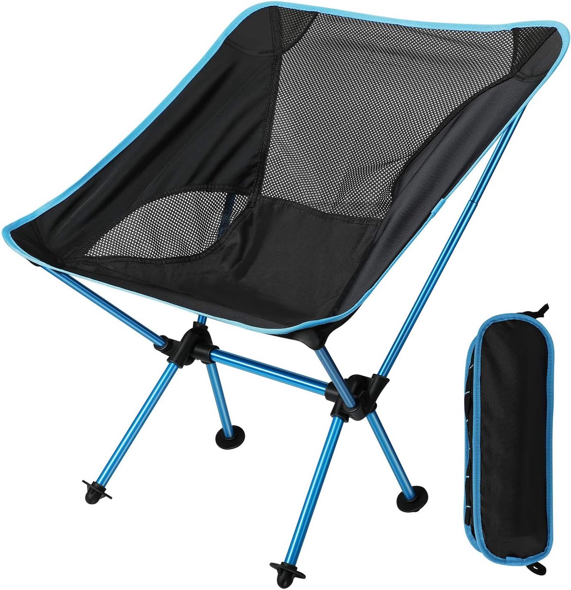SnelShoppen - Opvouwbare Campingstoel Aluminium Draagbaar - Lichtgewicht Reisstoel voor Vissen, Wandelen, Backpacken - Tot 136 kg - Ideaal voor Buiten