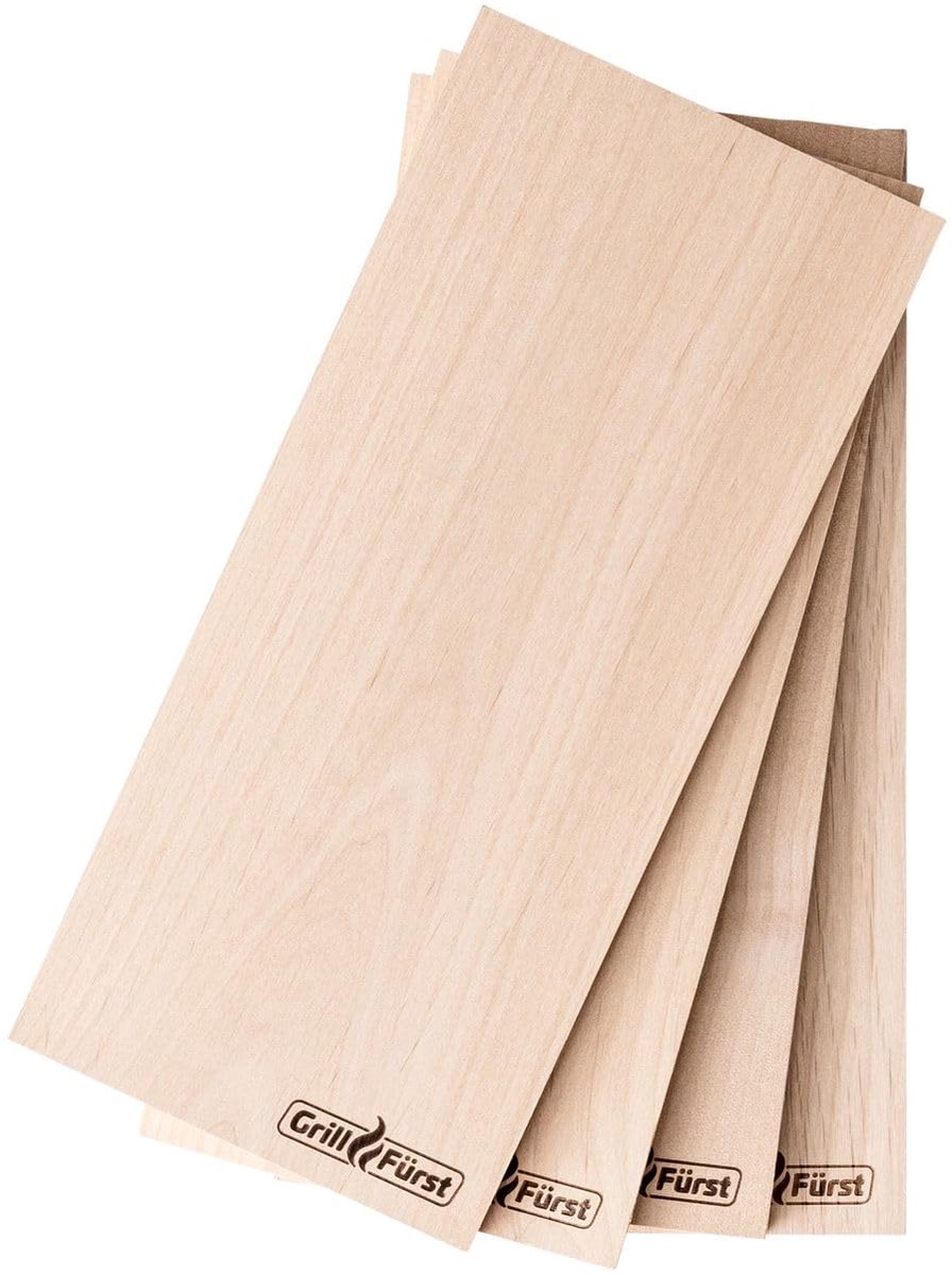 SnelShoppen - Grillplanken Set van 4 - Elzenhouten Grillplank voor Rookaroma's - Houten Grillplank 29 x 13 x 1 cm voor Tuin, Keuken en BBQ Feesten