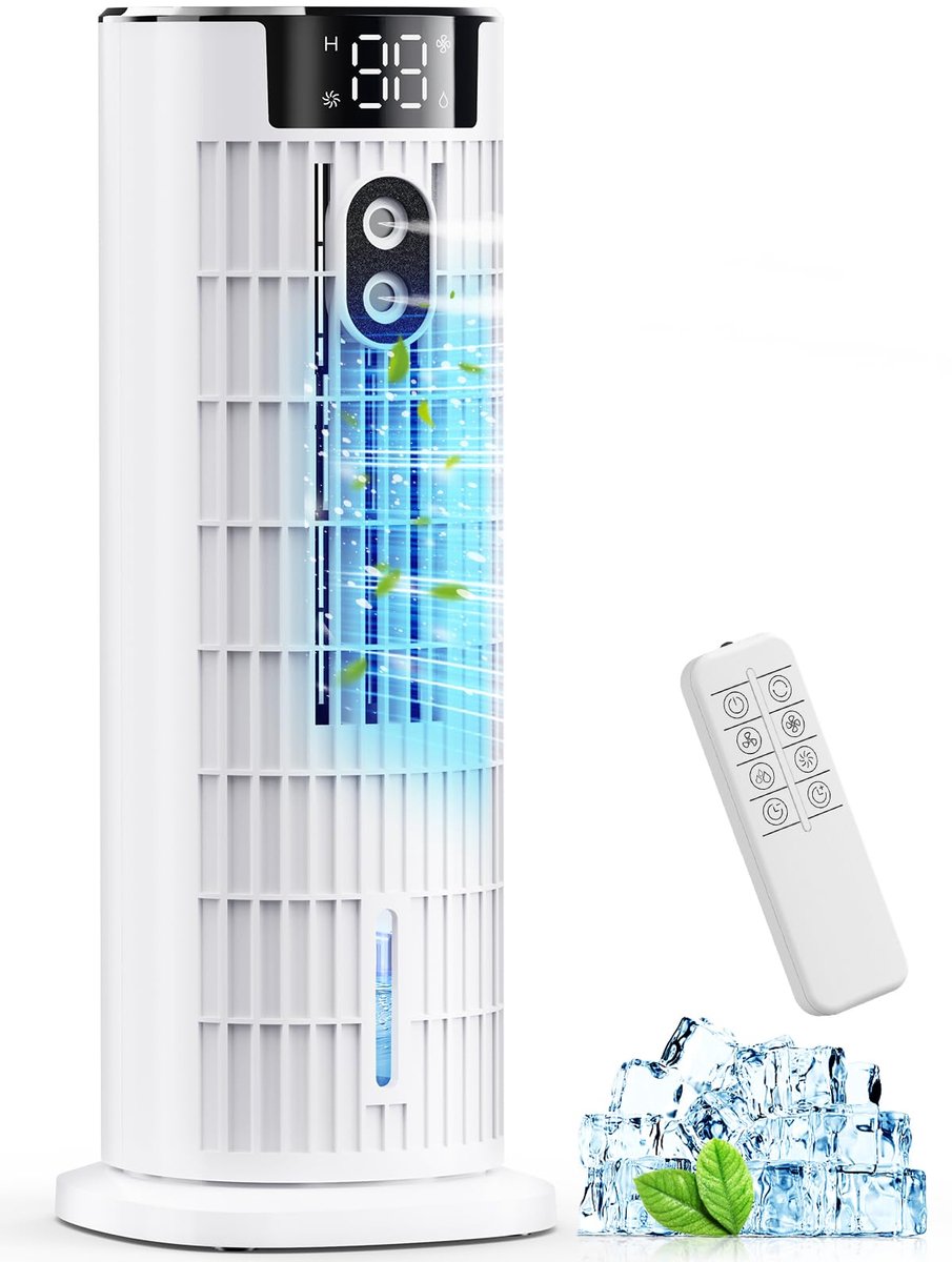 SnelShoppen - Mobiele Airconditioning Luchtkoeler Met Waterkoeling 4-in-1 Grote Capaciteit Watertank met Timerfunctie en Spraymodus voor Tuin, Camping