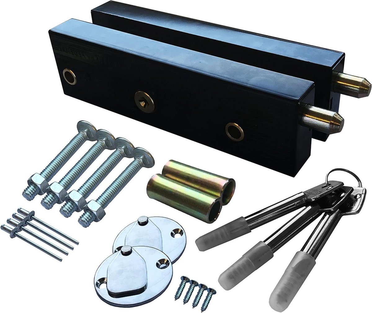 Garagedeur Sloten - Veiligheidssluitingen - Toegang Beveiligen - Roestbestendige Coating - Set van 2 - Zwart