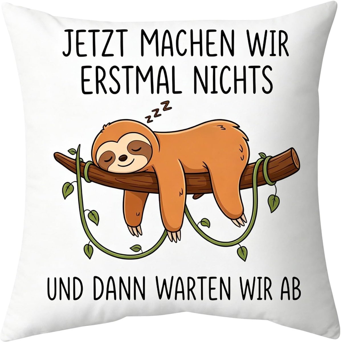 SnelShoppen - Faultier Kussenhülle 45x45 cm Met Grappige Tekst, Luxe Kussenbezug Voor Sofa, Sessel, Bed, Ideaal Voor Deko, Verjaardag, Kerst, Woonkame