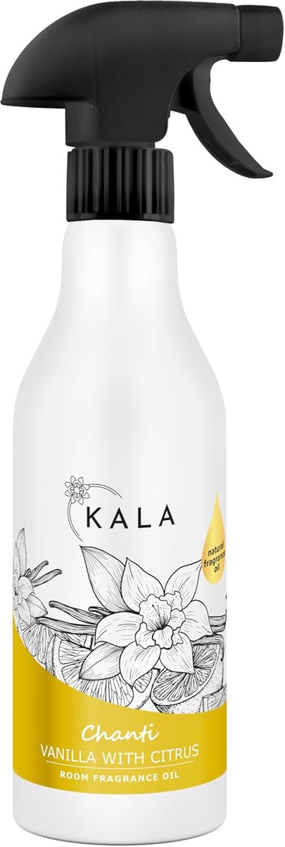 SnelShoppen - Air Freshener met Geuroliën Spray CHANTI, Luchtverfrisser met Geur Neutraliser, Room Fragrance Spray 500ml - Vanille met Citrusvruchten,