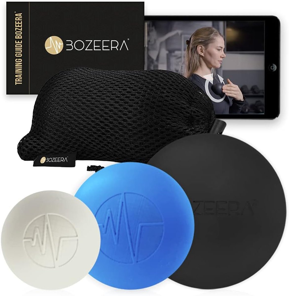 SnelShoppen - Lacrosse Ball Set 6-, 5- en 3cm - Massage Ballen - Triggerpoint Balls - Inclusief GRATIS Video Handleiding, Poster & Tas - Ideaal voor S