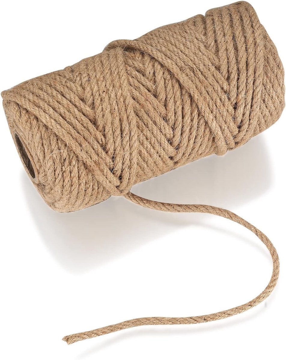Sterke 5mm x 60m Natuurlijk Sisal en Hennep Touw voor Tuin, DIY Projecten en Decoratie - Robuust Touw voor Verpakken, Kamperen en Bundelen