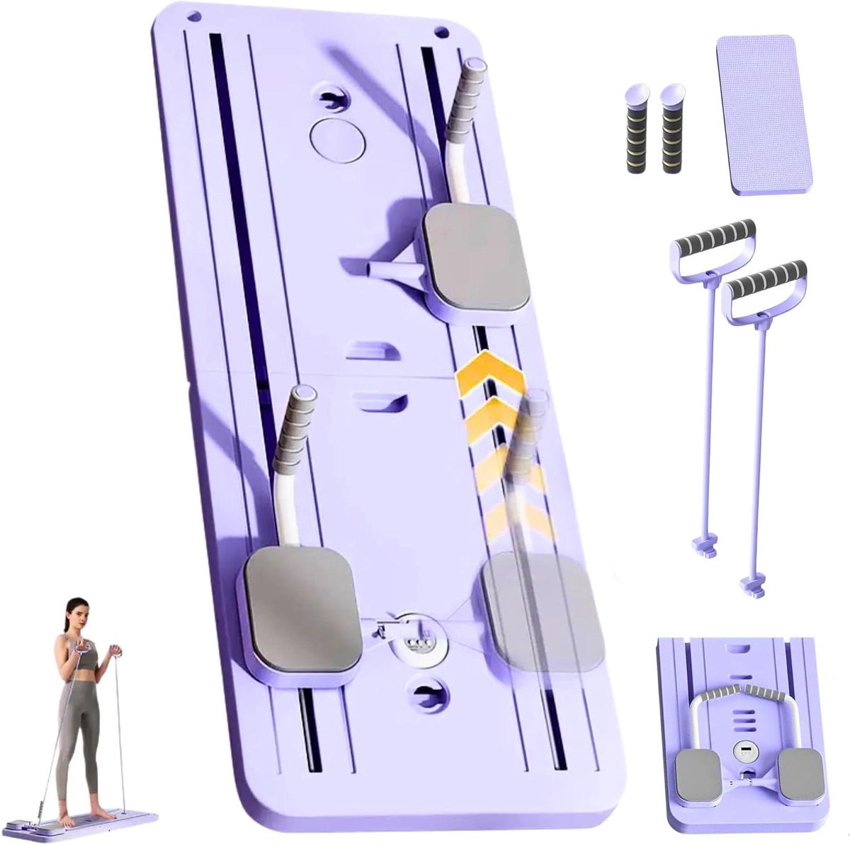 Pilates Set - Ab Trainer - Thuis Workout - Opvouwbaar Ontwerp - 4.6 Kilogram - Zwart