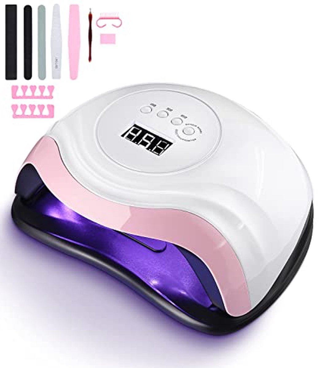 Nageldrogerlamp UV LED - Gelnagellamp - Thuis manicure - 168W Vermogen - 225 x 18 cm - Wit