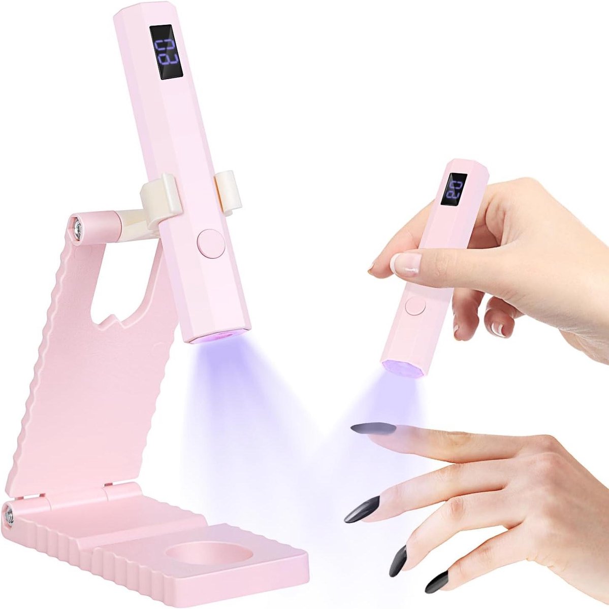 UV Lamp Nagels - Gel Droger - Manicure Thuis - Inklapbare Stand - Compact Formaat - Roze