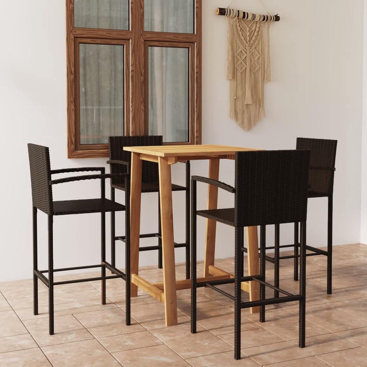 Tuin Barset - Buitenmeubel - Buiten Ontspannen - Massief Acaciahout - 1065 cm - Bruin