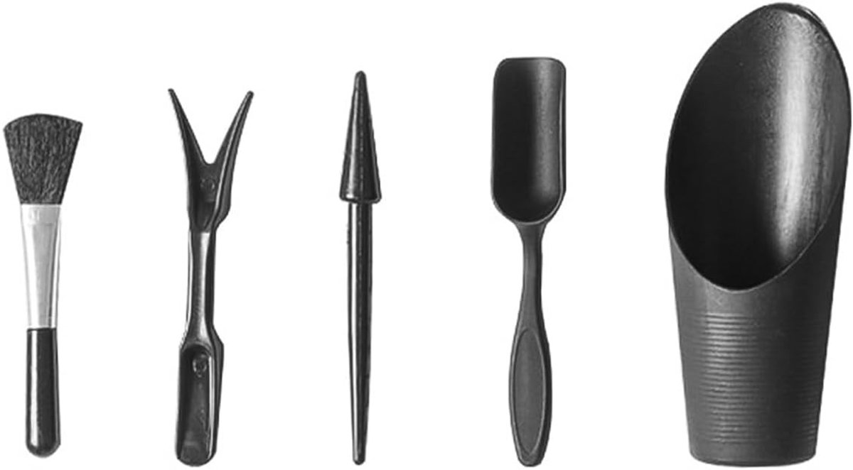 Tuingereedschapset voor Vetplanten - Zwart - 5 x 5 x 5 cm - Duurzaam Plastic met Ergonomische Handvatten - Voor Binnen- en Buitentuinieren