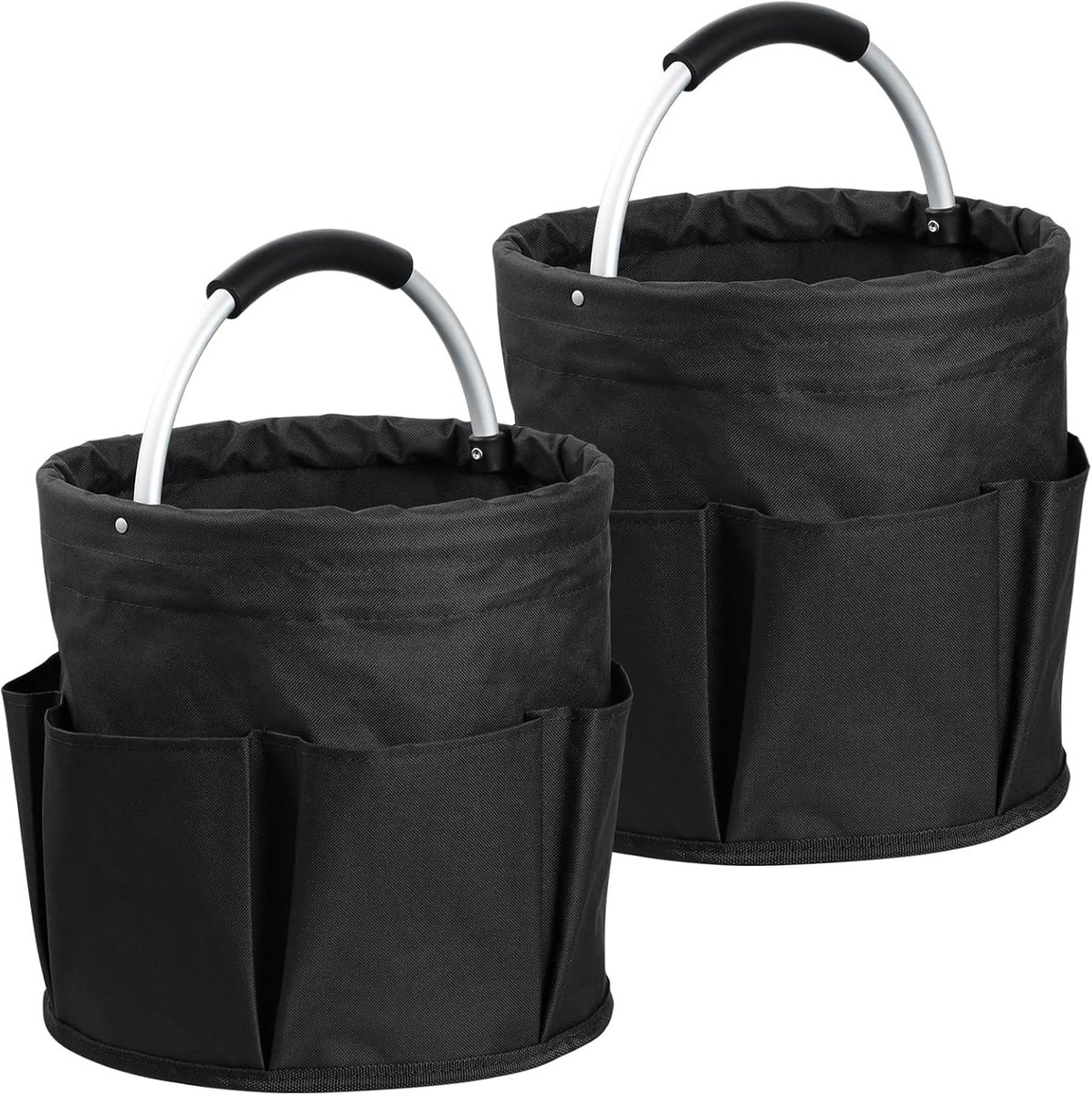 Foldable Cleaning Tray Organizer - 17L Opbergmand met Handvat en 6 Vakken, Draagbare Gereedschapsmand van 600D Oxford Stof voor Douche, Kamperen en Huishoudelijk Gebruik