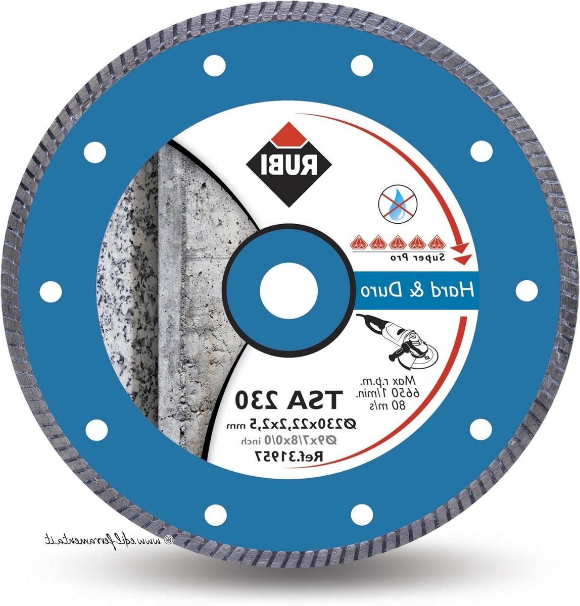 Diamantzaagblad Turbo - Doorslijpschijf Steen - Hard Materiaal Zagen - Hoge Prestaties Snelheid - 230 mm - Grijs