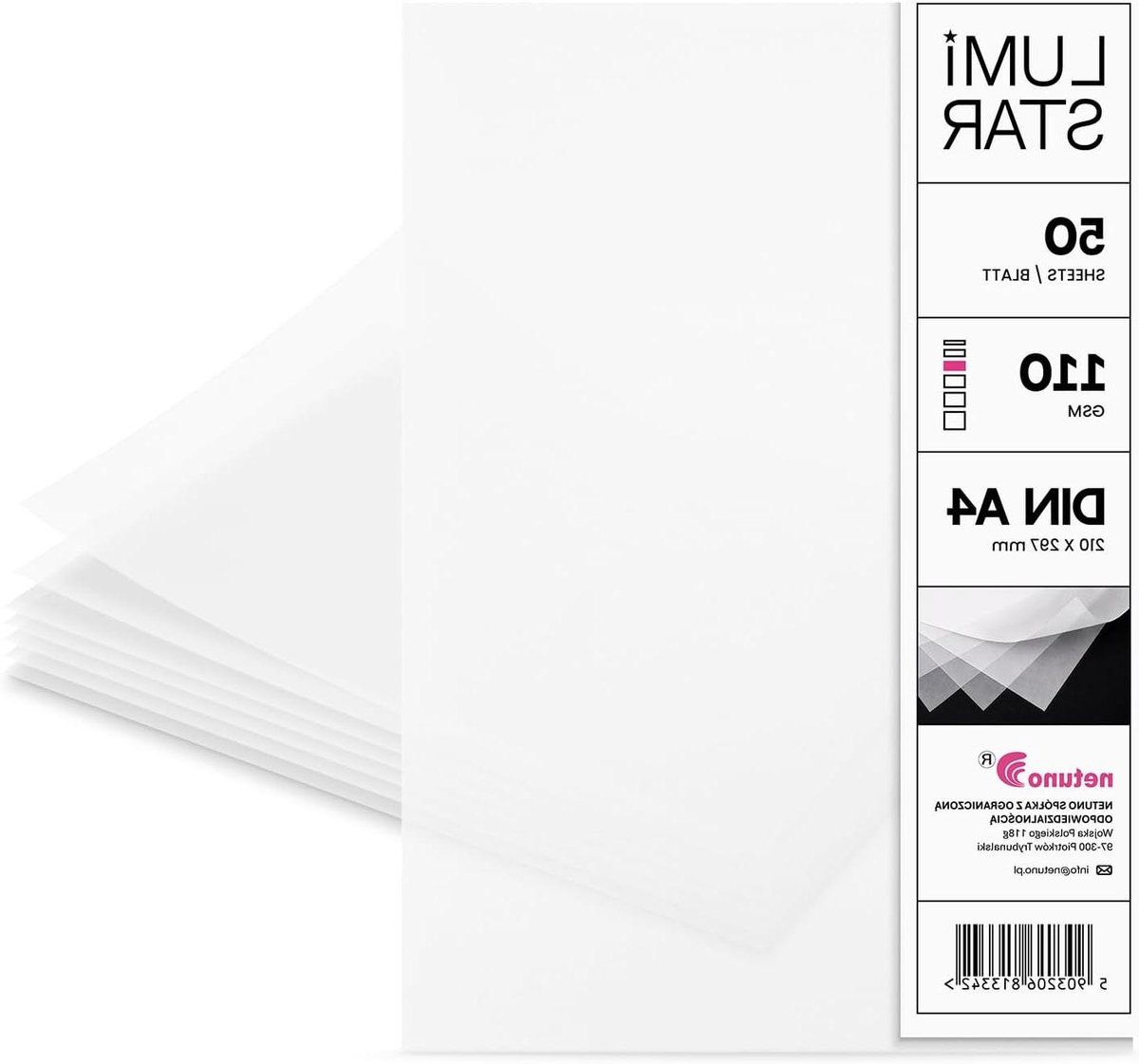 Calqueerpapier A4 - Transparant Papier Ontwerppapier - Uitnodigingen Maken - Semi-transparant Ontwerp - 50 vellen A4 110g - Wit