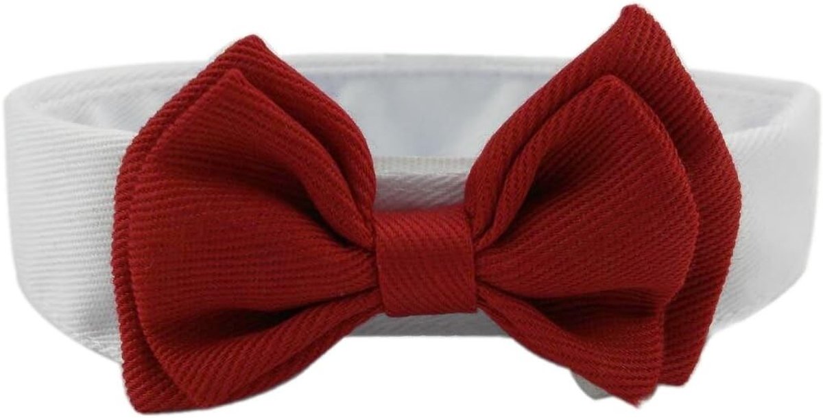 Verstelbare Katoenen Honden- en Kattenstrik in Rood - Formele Strik voor Kleine Huisdieren, Perfect voor Feestjes en Evenementen