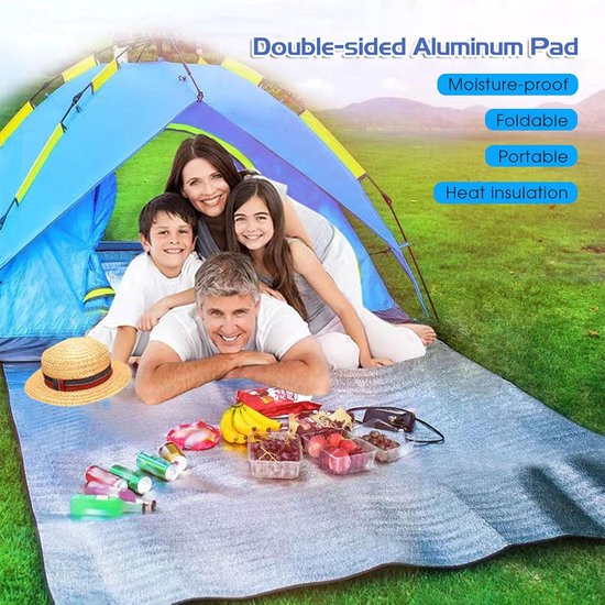 Pop Up Tent - Luchtbed Slaapmat - Kamperen Buiten - Ingebouwde Voetpomp - 100 cm - Zilver van POP — afbeelding 3