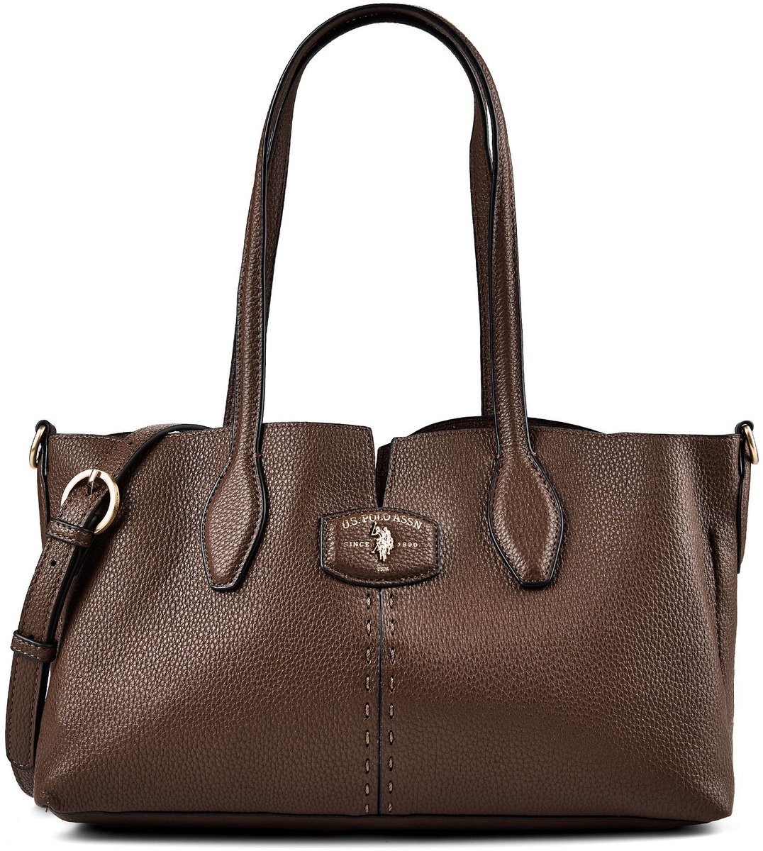 U.S. POLO ASSN. schoudertas Chestnut Double Handle Dark Brown donkerbruin
