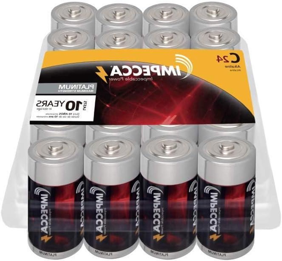Alkaline C Batterijen - Wegwerpbatterijen C-Type Batterijen - Apparaten Voeden - Lange Levensduur - 24 stuks - None