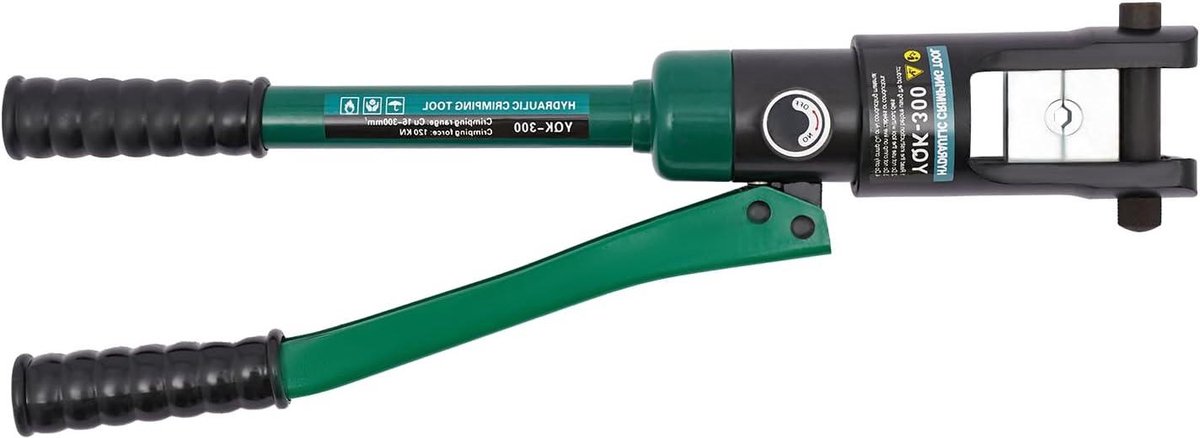 Hydraulische Krimptang Set - Perstang Kabelschoenen - Draadverbindingen Maken - 11 Maten Krimpbekken - 16-300 mm² - Groen