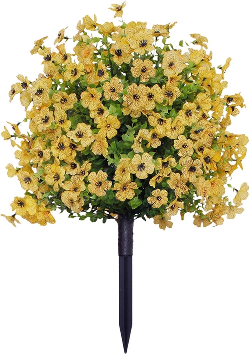 Casalora® Kunstbloemen met Grondpinnen – Geel Kunstbloemen Buiten – 60 cm – Tuindecoratie – Onderhoudsvrije Bloemversiering voor Tuin, Balkon en Terras