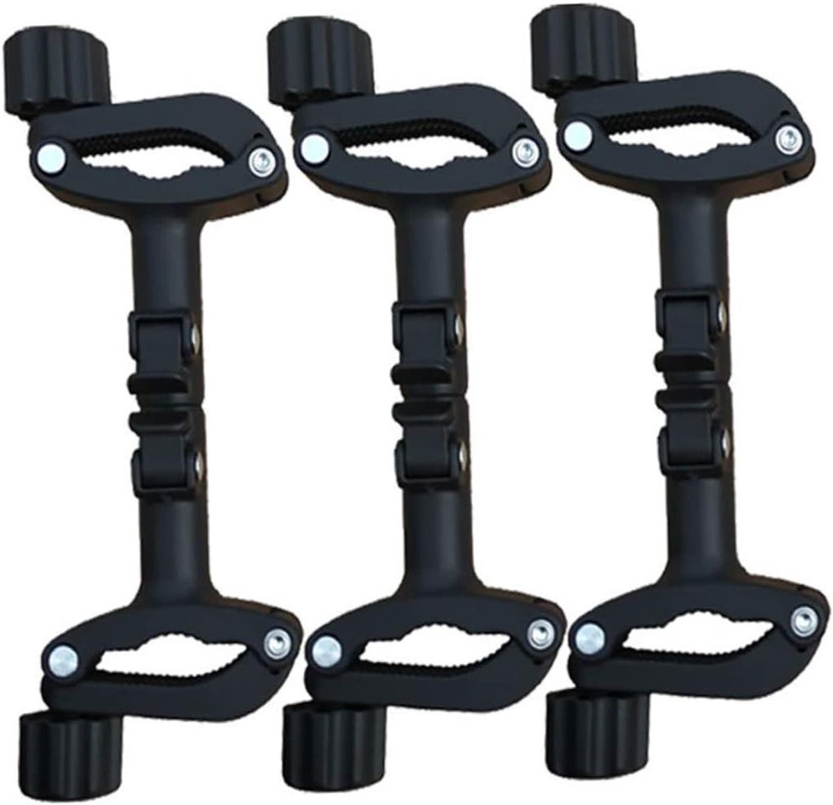 Kinderwagen Connector - Dubbele Kinderwagen Clips - Reizen met Twee Kinderen - Universele Compatibiliteit - 20x9cm - Zwart